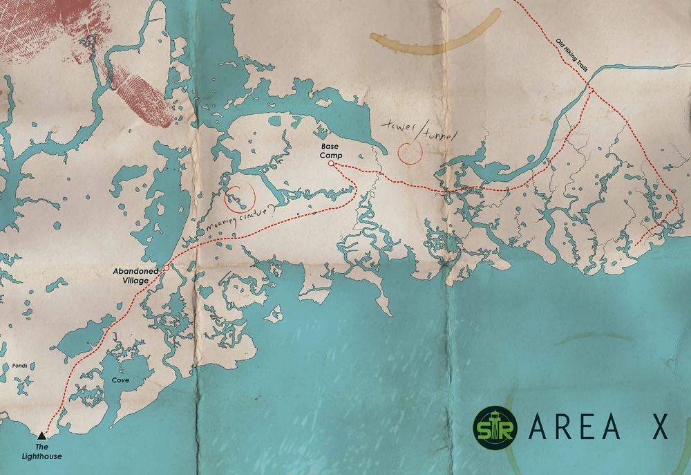 a map of Area X from the books